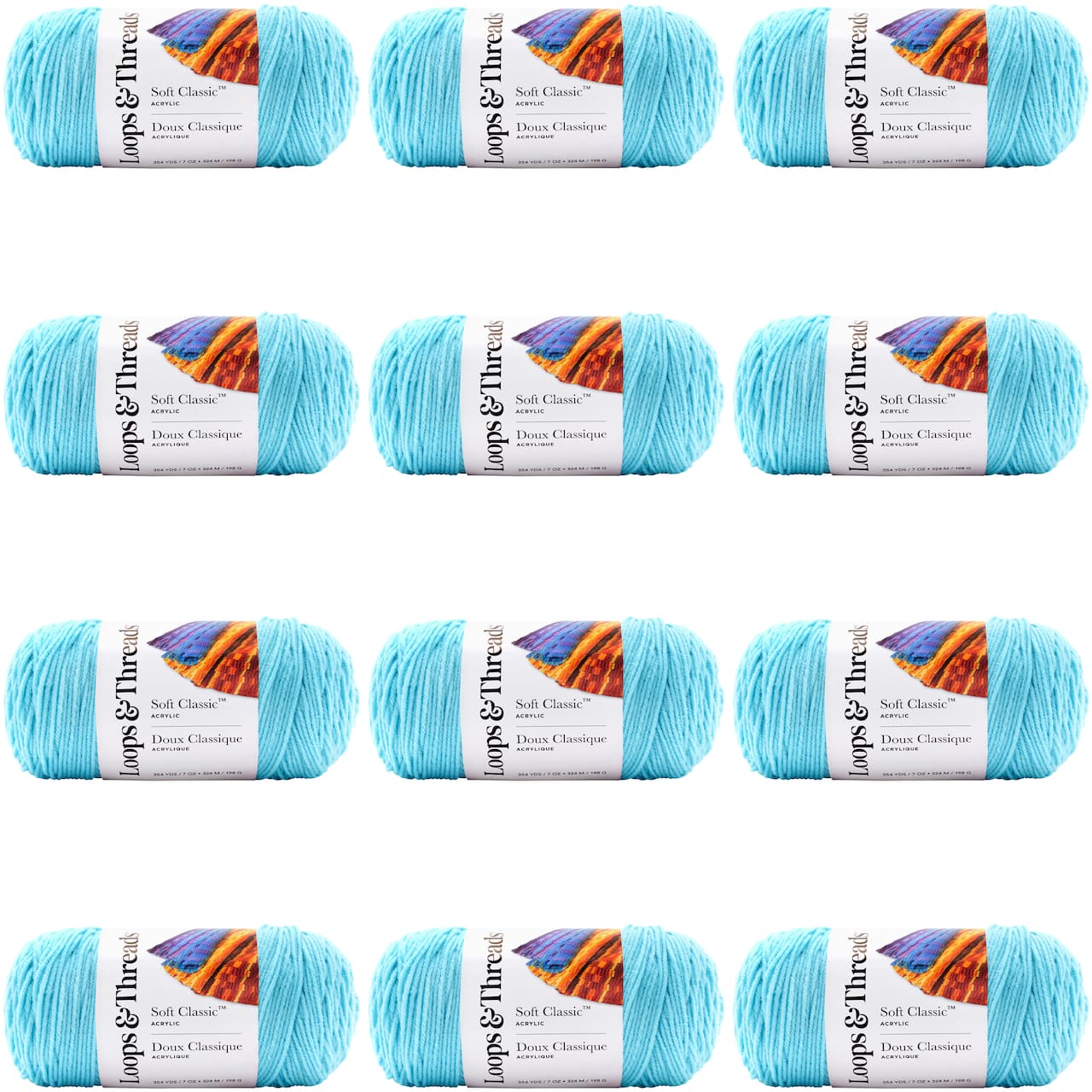 12 Pack: Soft Classic™ Solid Yarn by Loops & Threads®